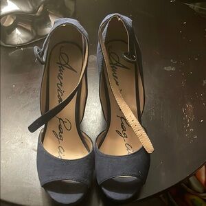 American Rag Women's Blue Peep-Toe Heels size 9.5M